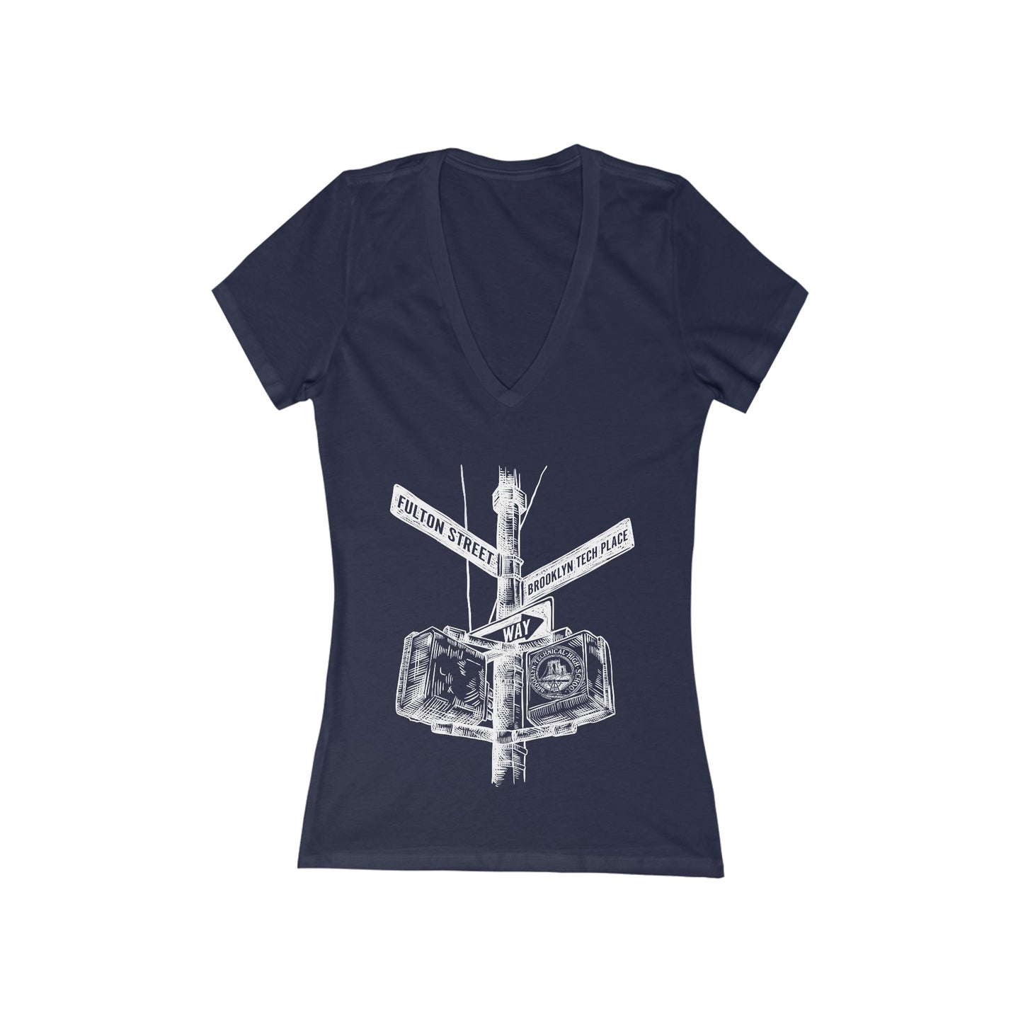 Boutique - Fulton Street & Brooklyn Tech Place - Ladies Deep V-Neck T-Shirt