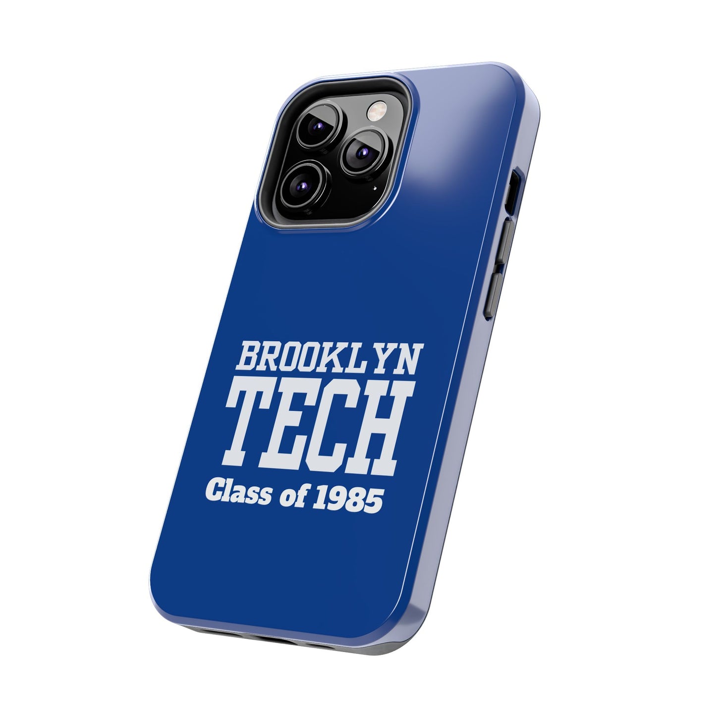 Brooklyn Tech Class Of 1985 Tough Phone Case - Navy-Blue With White Graphics