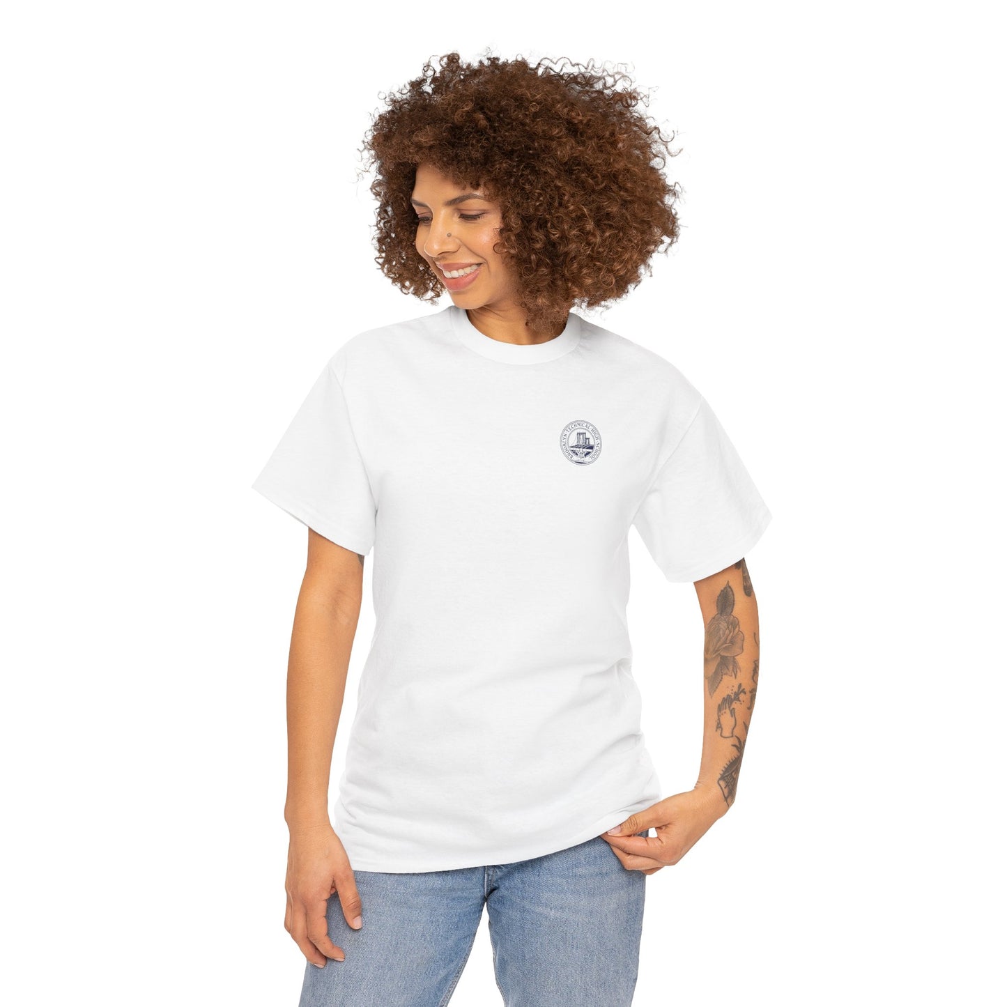 Classic Tech Logo on left chest - Men's Heavy Cotton T-Shirt