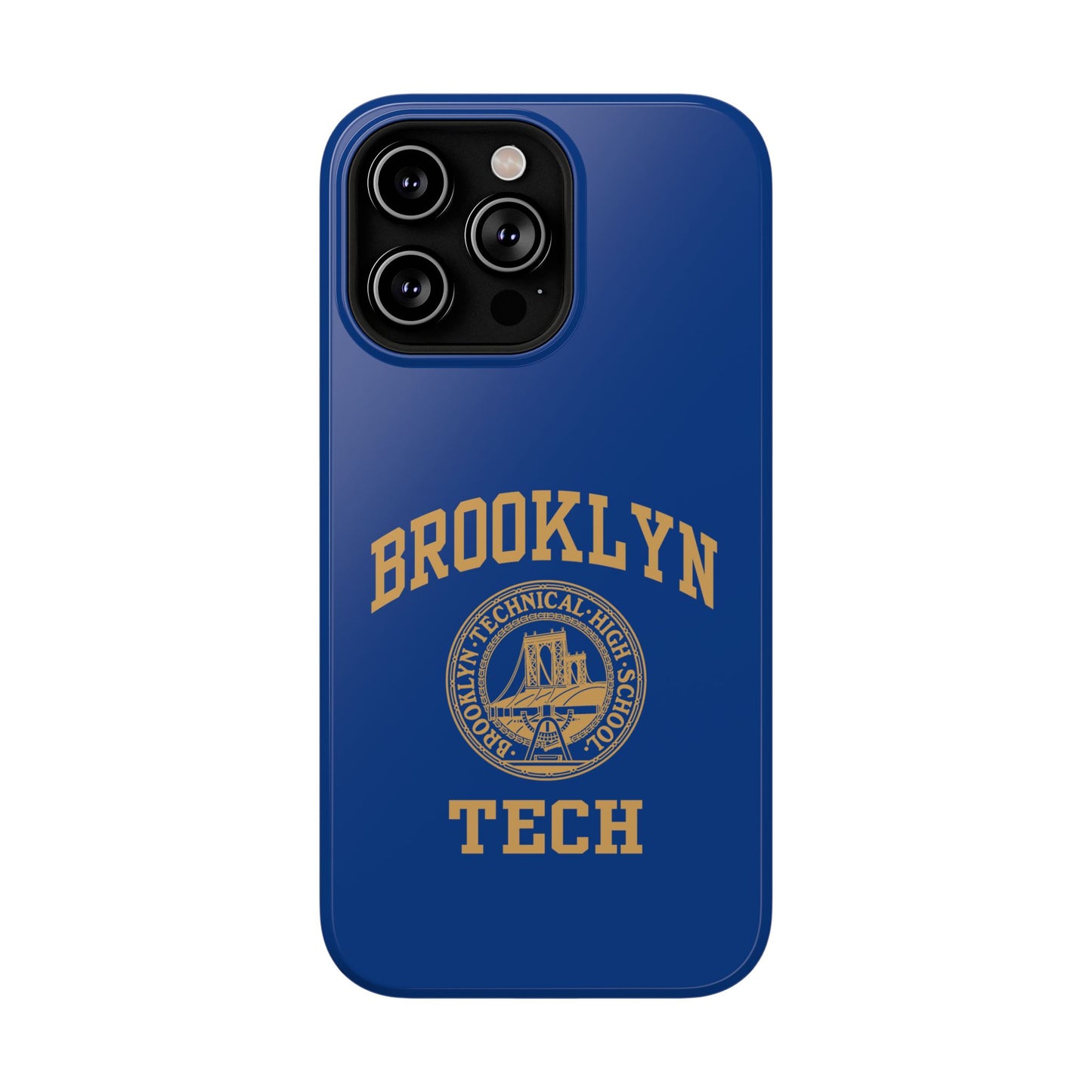 Brooklyn Tech Classic Logo - Impact-Resistant Phone Cases - Iphone Or Samsung - Navy With Gold Graphic