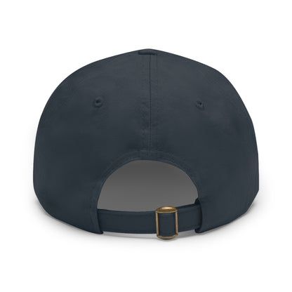 Brooklyn Tech - Hat With Leather Patch - Classic White Font (rectangle)