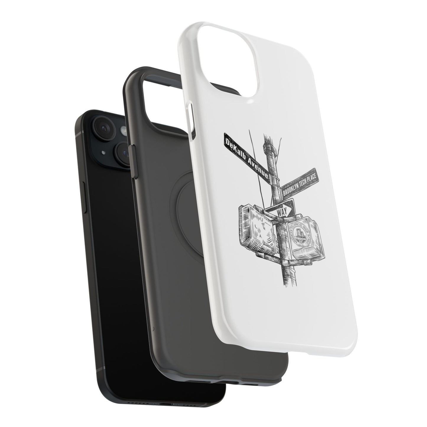 Dekalb Ave & Brooklyn Tech Pl - Impact-Resistant Phone Cases - White