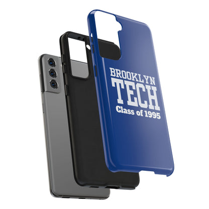 Brooklyn Tech Class of 1995 Tough Phone Case - Blue with white graphics