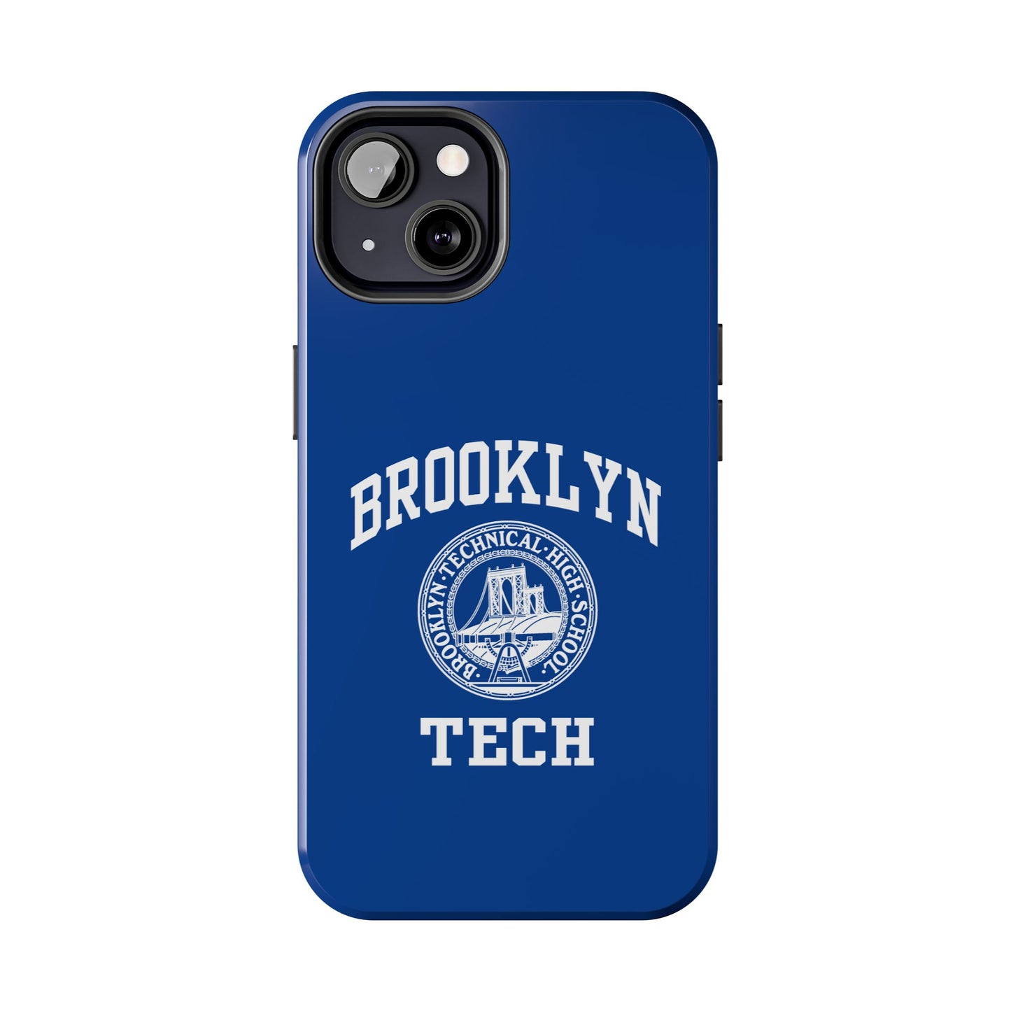 Brooklyn Tech Classic Logo - Tough Phone Cases - Navy blue with white graphics