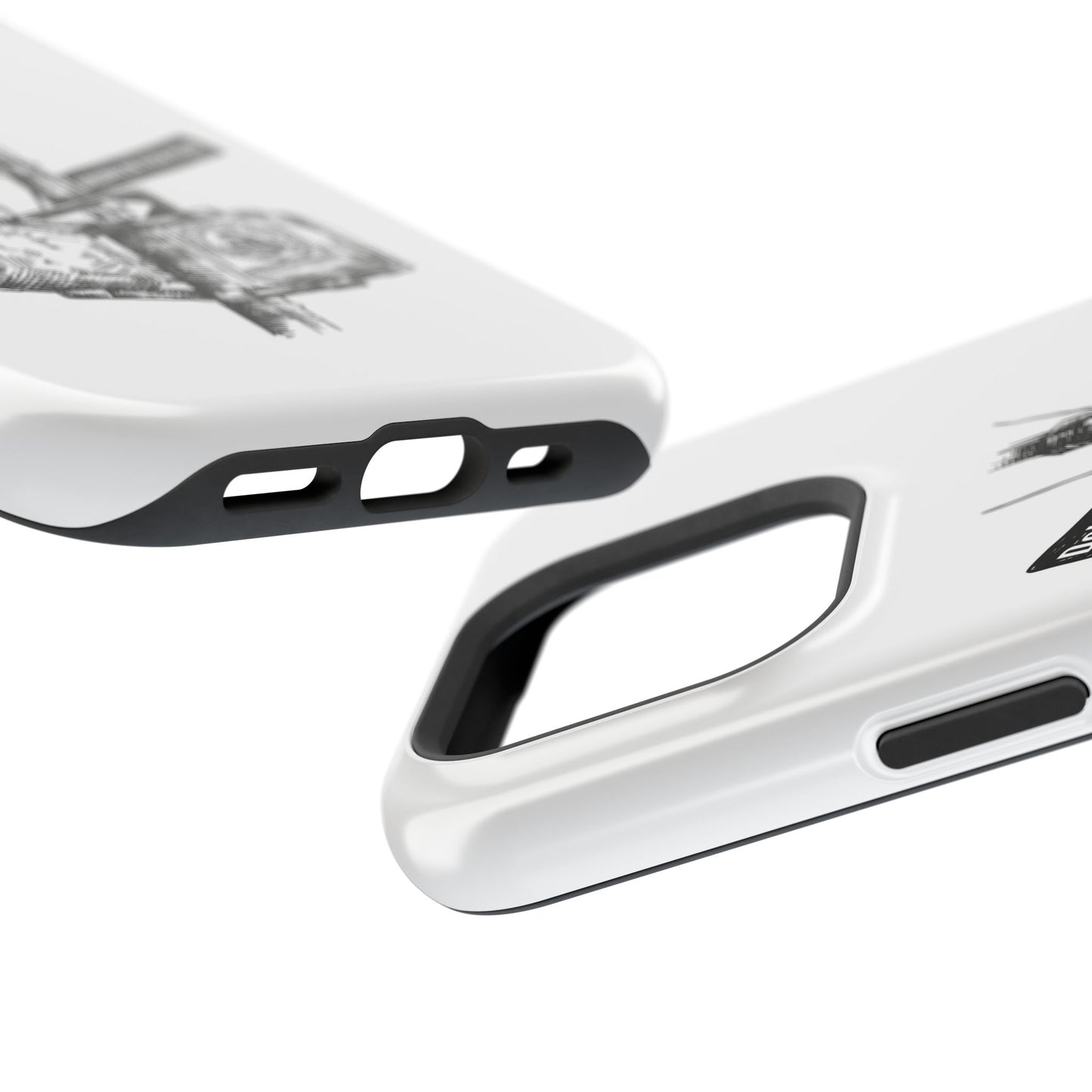 Dekalb Ave & Brooklyn Tech Pl (black graphic) - Impact-Resistant Phone Cases - White