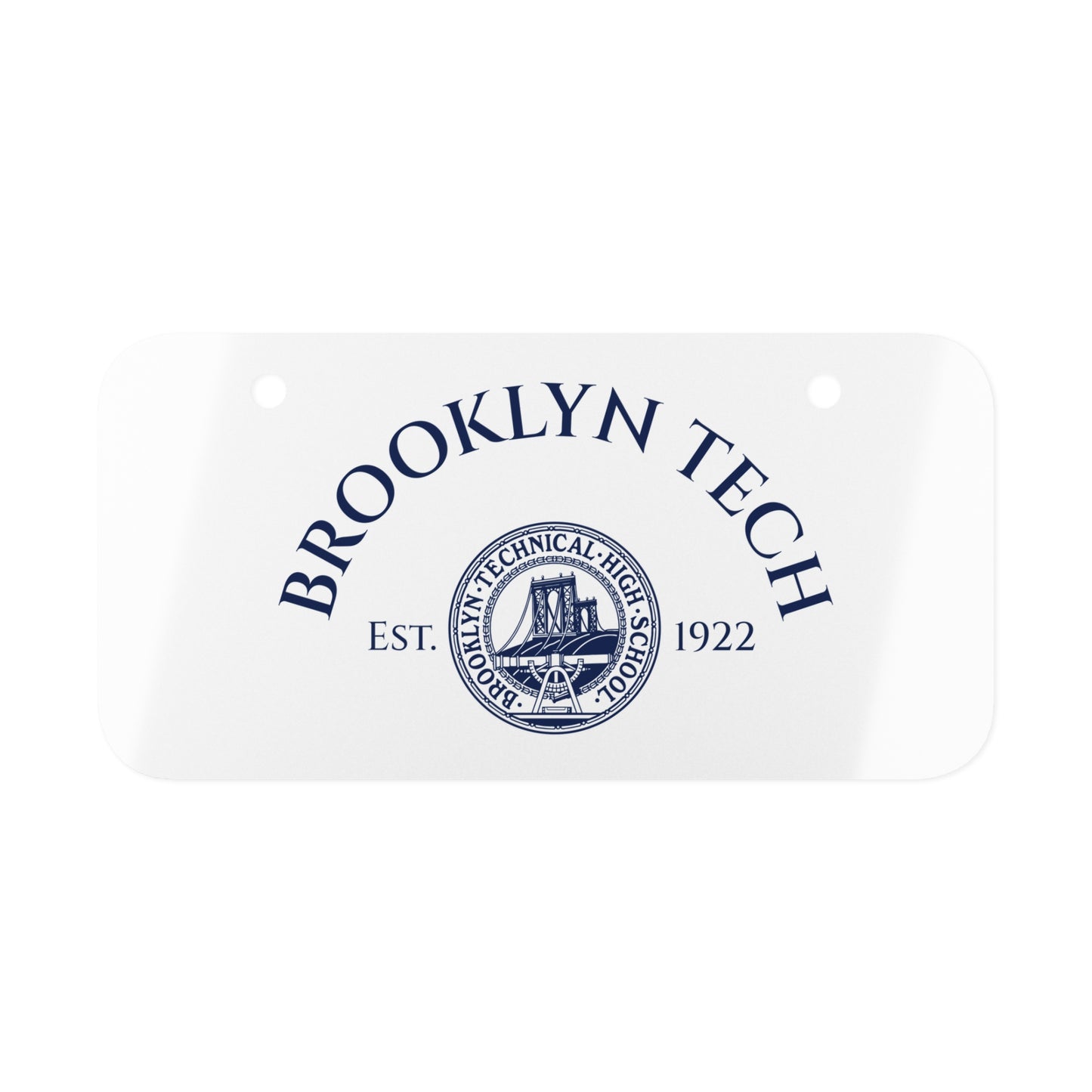 Brooklyn Tech Curved Mini License Plate