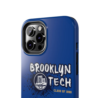 Class Of 1990 Commemorative Tough Phone Cases - Gold Font With Dark Blue Background