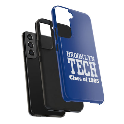 Brooklyn Tech Class Of 1985 Tough Phone Case - Navy-Blue With White Graphics