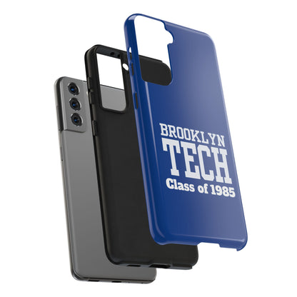 Brooklyn Tech Class Of 1985 Tough Phone Case - Navy-Blue With White Graphics
