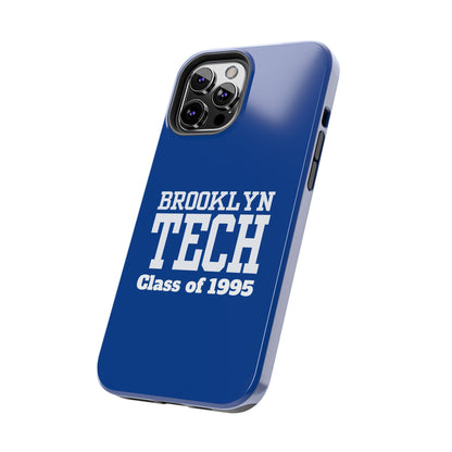 Brooklyn Tech Class of 1995 Tough Phone Case - Blue with white graphics