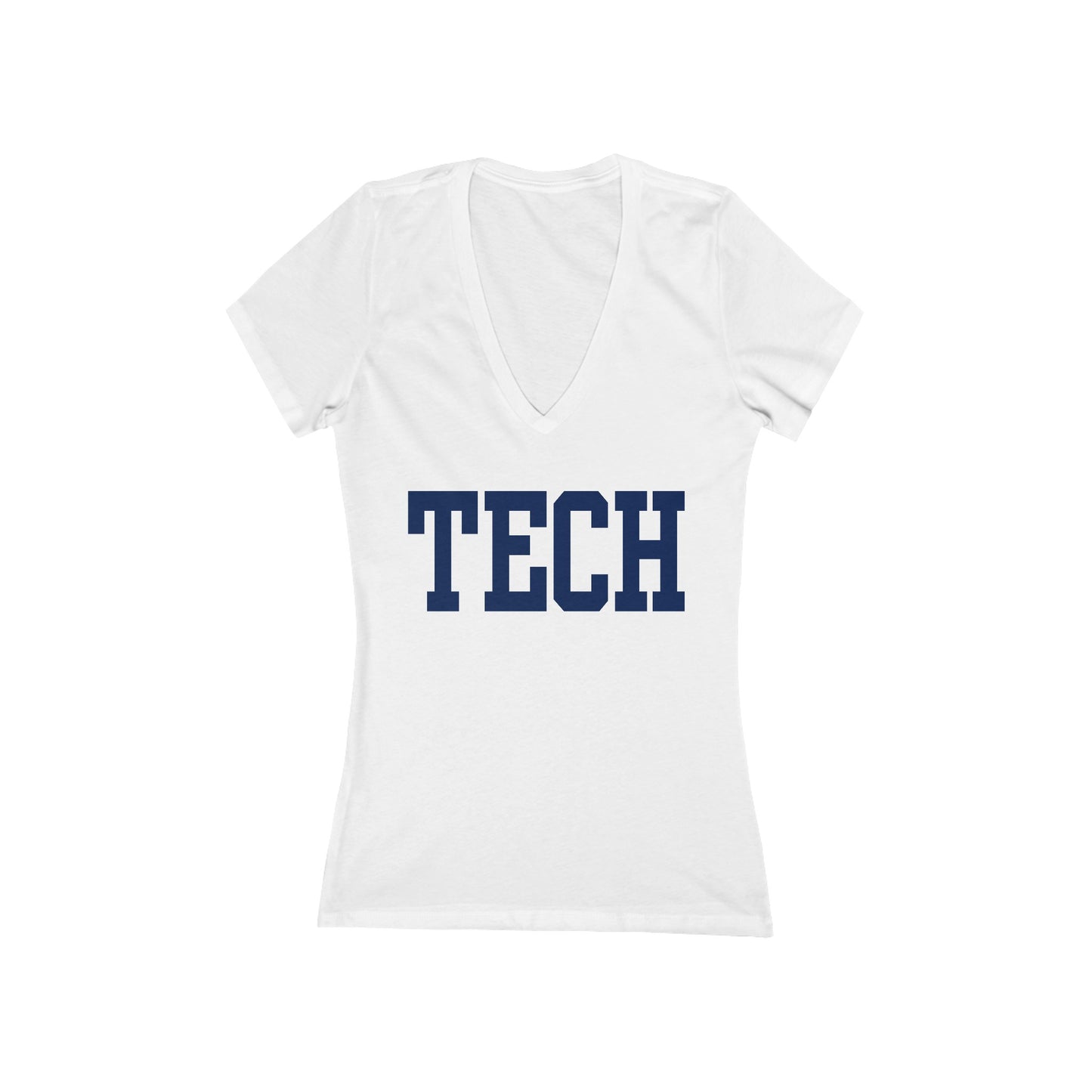 Tech - Classic Font - Ladies Deep V-Neck T-Shirt