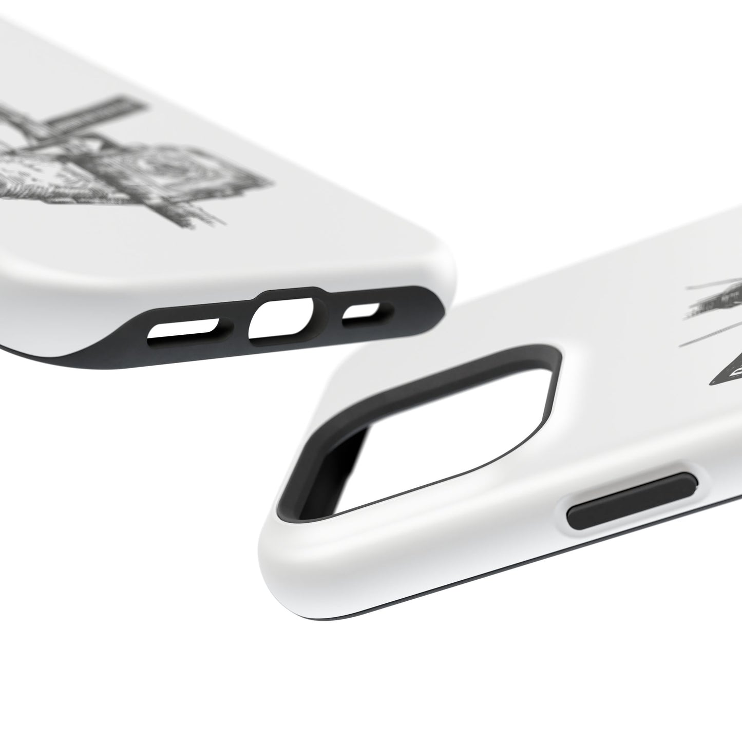 Dekalb Ave & Brooklyn Tech Pl (black graphic) - Impact-Resistant Phone Cases - White