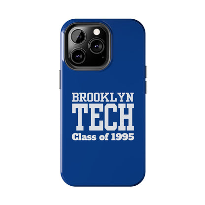 Brooklyn Tech Class of 1995 Tough Phone Case - Blue with white graphics