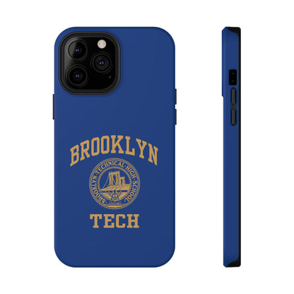 Brooklyn Tech Classic Logo - Impact-Resistant Phone Cases - Iphone Or Samsung - Navy With Gold Graphic