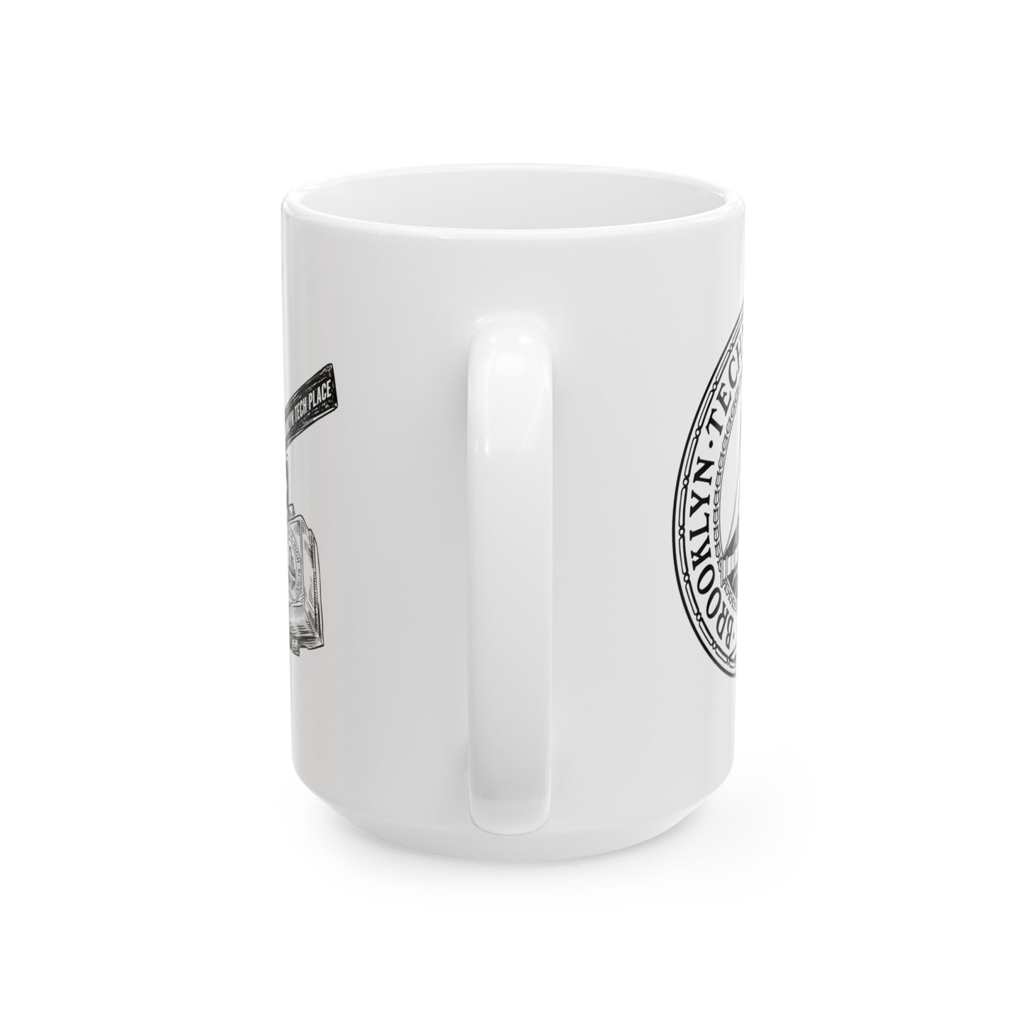 Dekalb Ave & Brooklyn Tech Pl - Ceramic Mug, (11oz, 15oz) - B&w