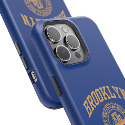 Brooklyn Tech Classic Logo - Impact-Resistant Phone Cases - Iphone Or Samsung - Navy With Gold Graphic