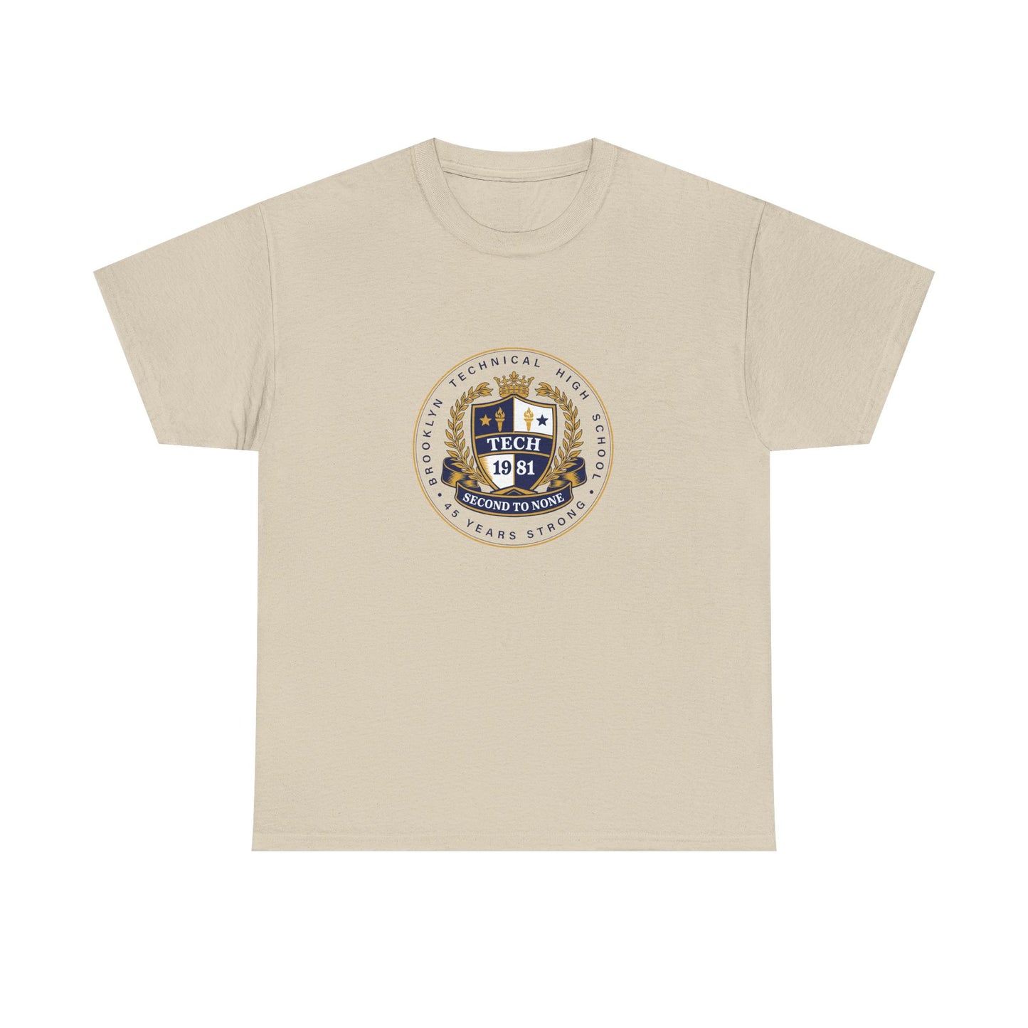 Class of 1981 45 Years Strong - Men's Heavy Cotton T-Shirt - Navy Blue Logo