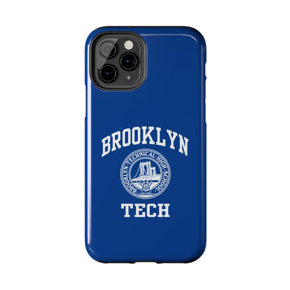 Brooklyn Tech Classic Logo - Tough Phone Cases - Navy blue with white graphics