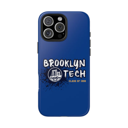 Class Of 1990 Commemorative Tough Phone Cases - Gold Font With Dark Blue Background