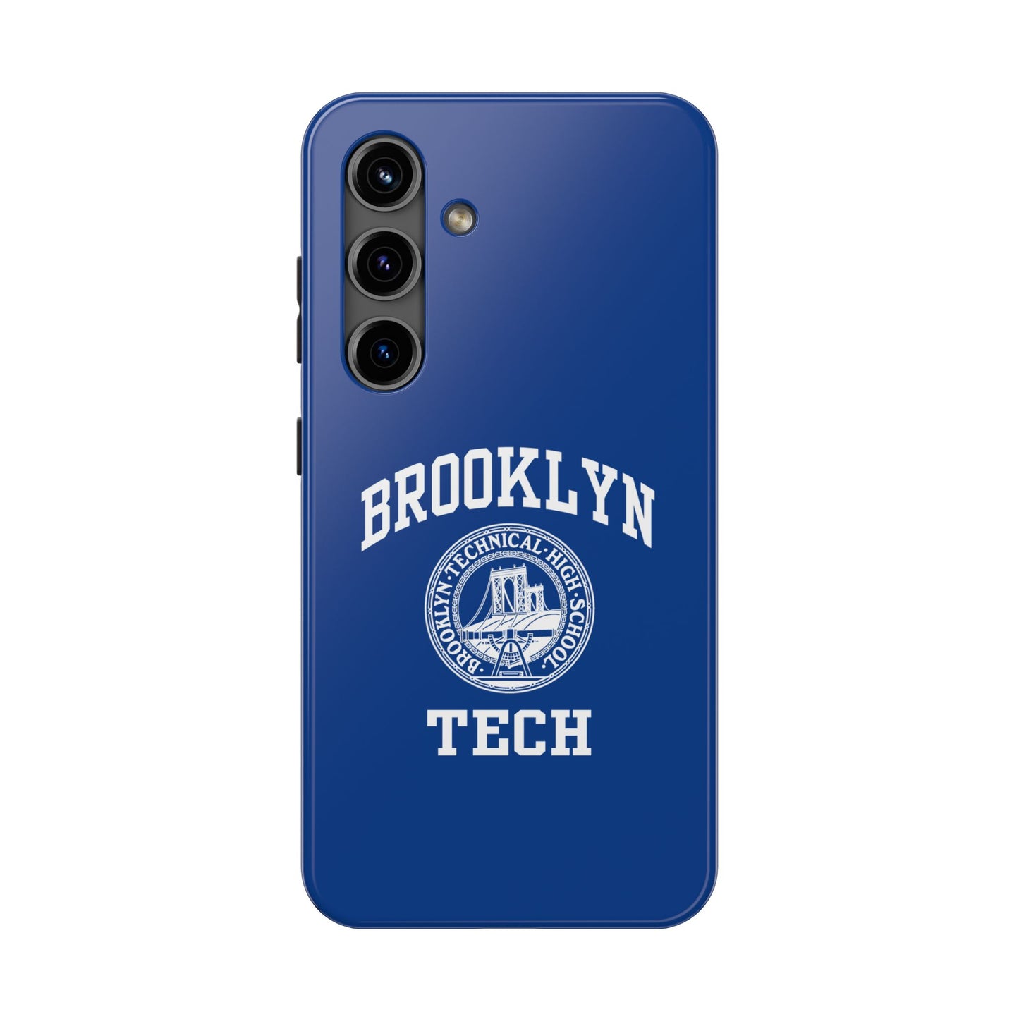 Brooklyn Tech Classic Logo - Tough Phone Cases - Navy blue with white graphics