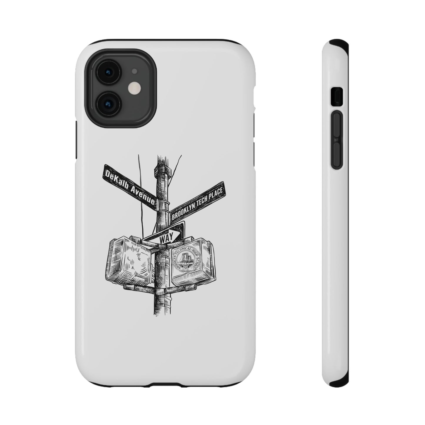 Dekalb Ave & Brooklyn Tech Pl - Impact-Resistant Phone Cases - White