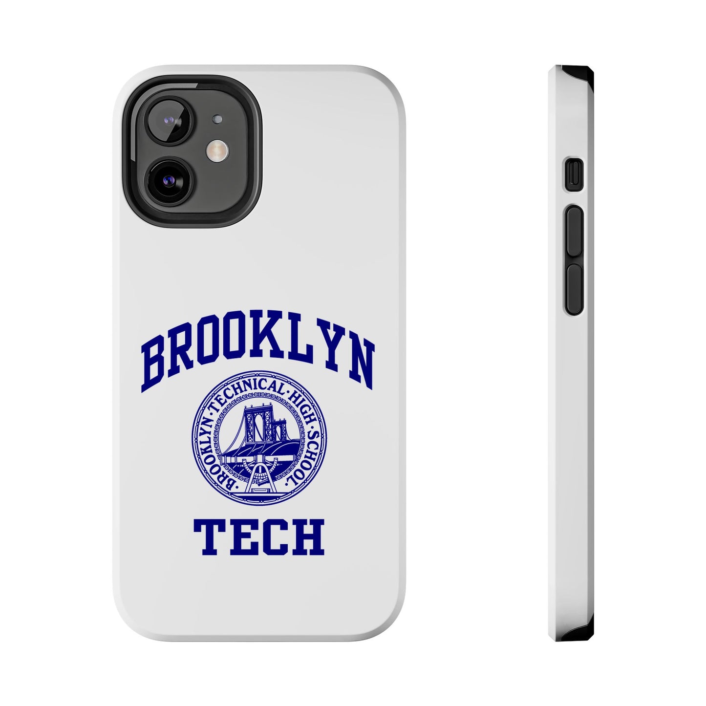 Brooklyn Tech Classic Logo - Tough Phone Cases - White with navy-blue graphic