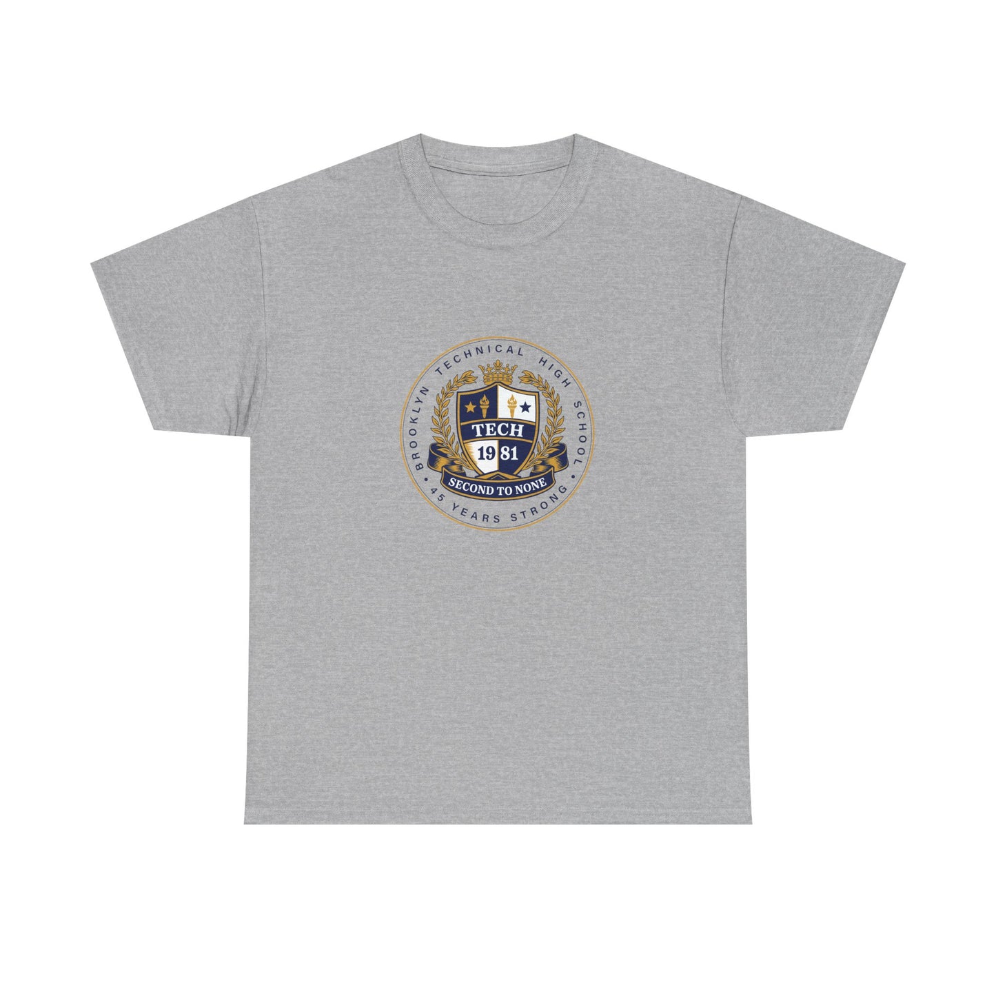 Class of 1981 45 Years Strong Men's Heavy Cotton T-Shirt - Navy Blue Logo