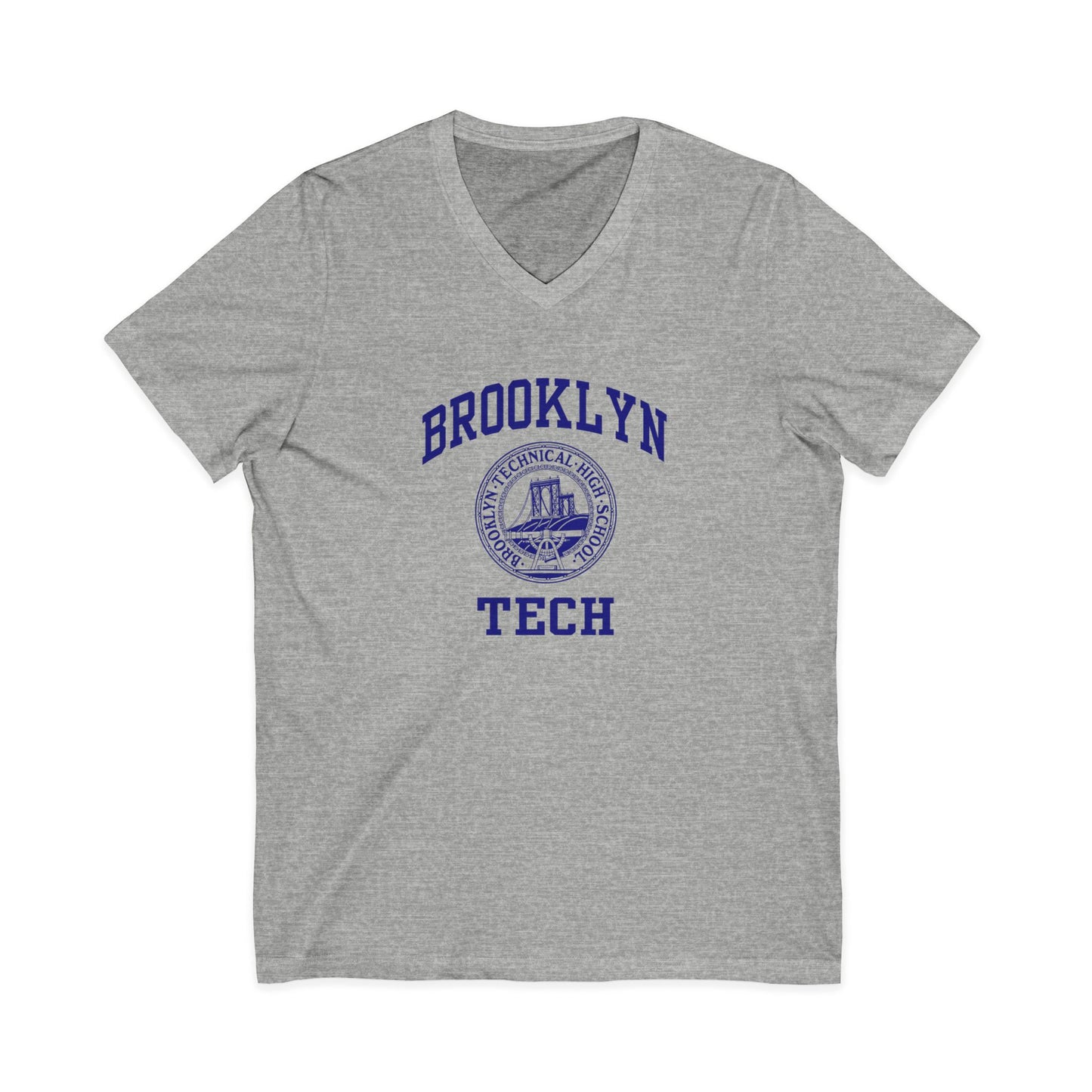 Classic Brooklyn Tech Logo - Men's Short Sleeve V-Neck Jersey Tee