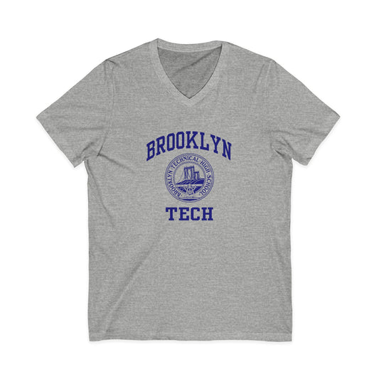 Classic Brooklyn Tech Logo - Men's Short Sleeve V-Neck Jersey Tee