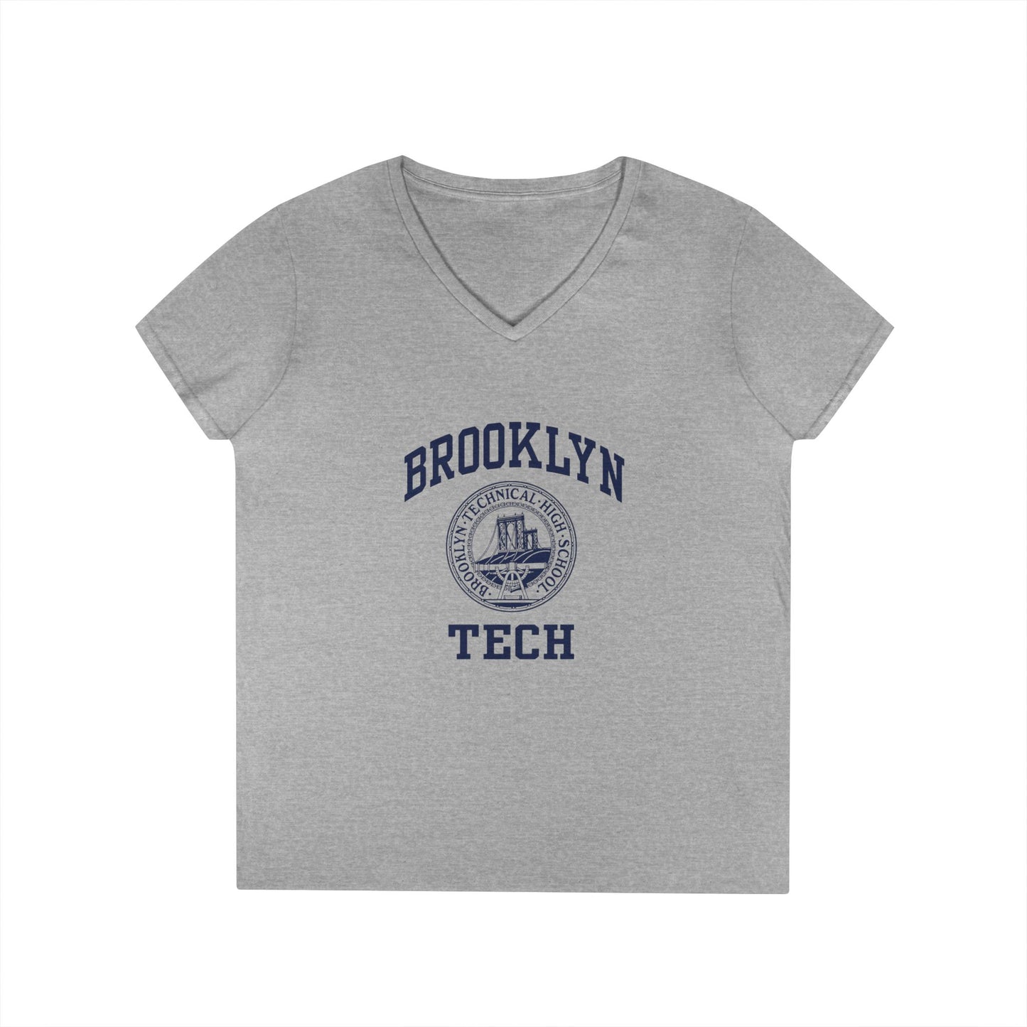 Classic Logo with Brooklyn Tech - Ladies' V-Neck T-Shirt