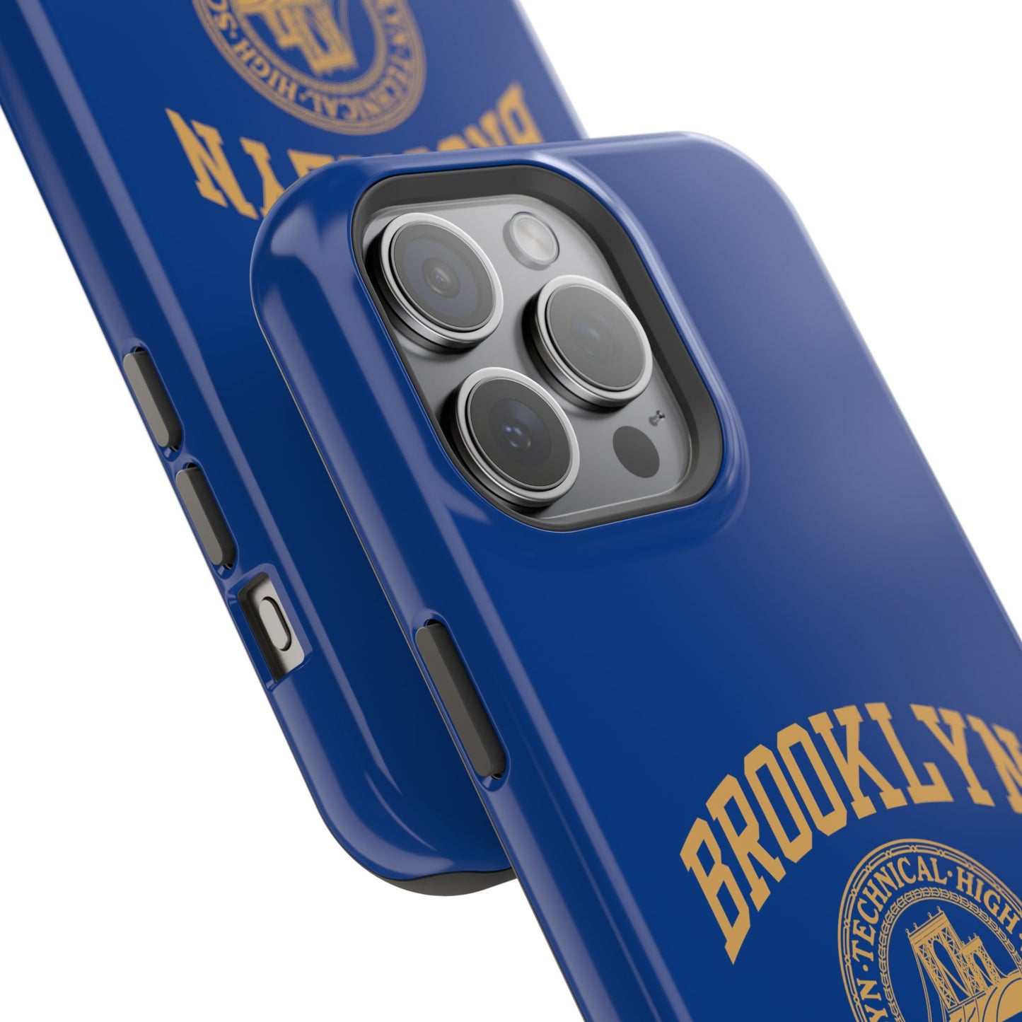 Brooklyn Tech Classic Logo - Impact-Resistant Phone Cases - Iphone Or Samsung - Navy With Gold Graphic