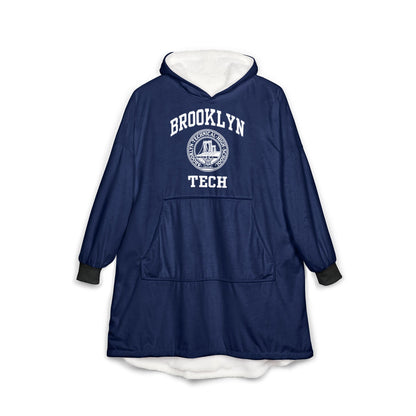 Classic Logo with Brooklyn Tech - Hooded Blanket - Navy