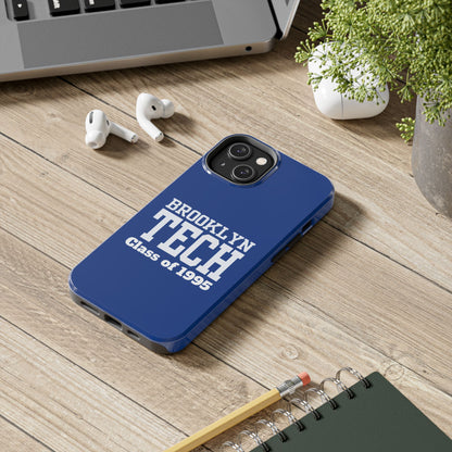 Brooklyn Tech Class of 1995 Tough Phone Case - Blue with white graphics