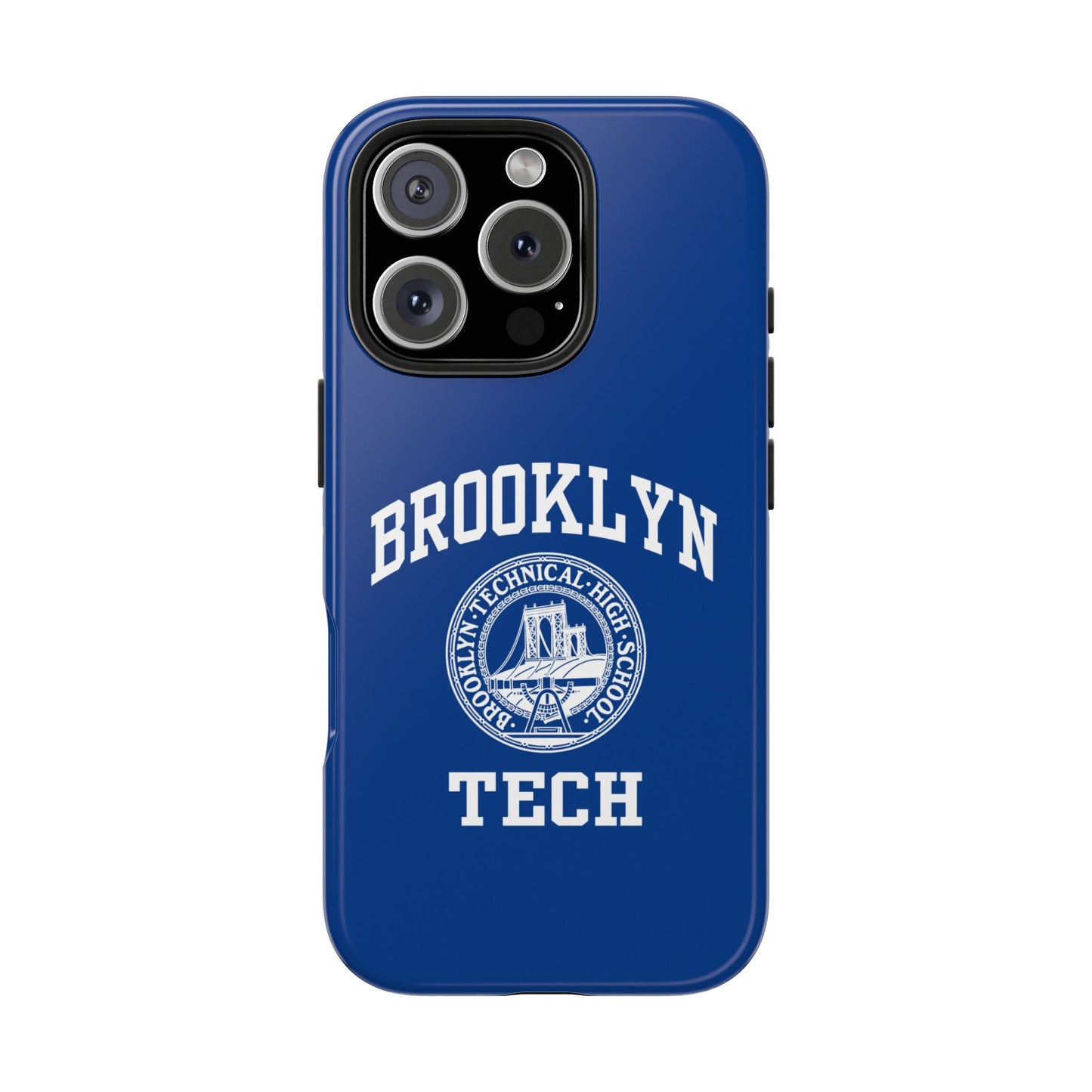 Brooklyn Tech Classic Logo - Tough Phone Cases - Navy blue with white graphics