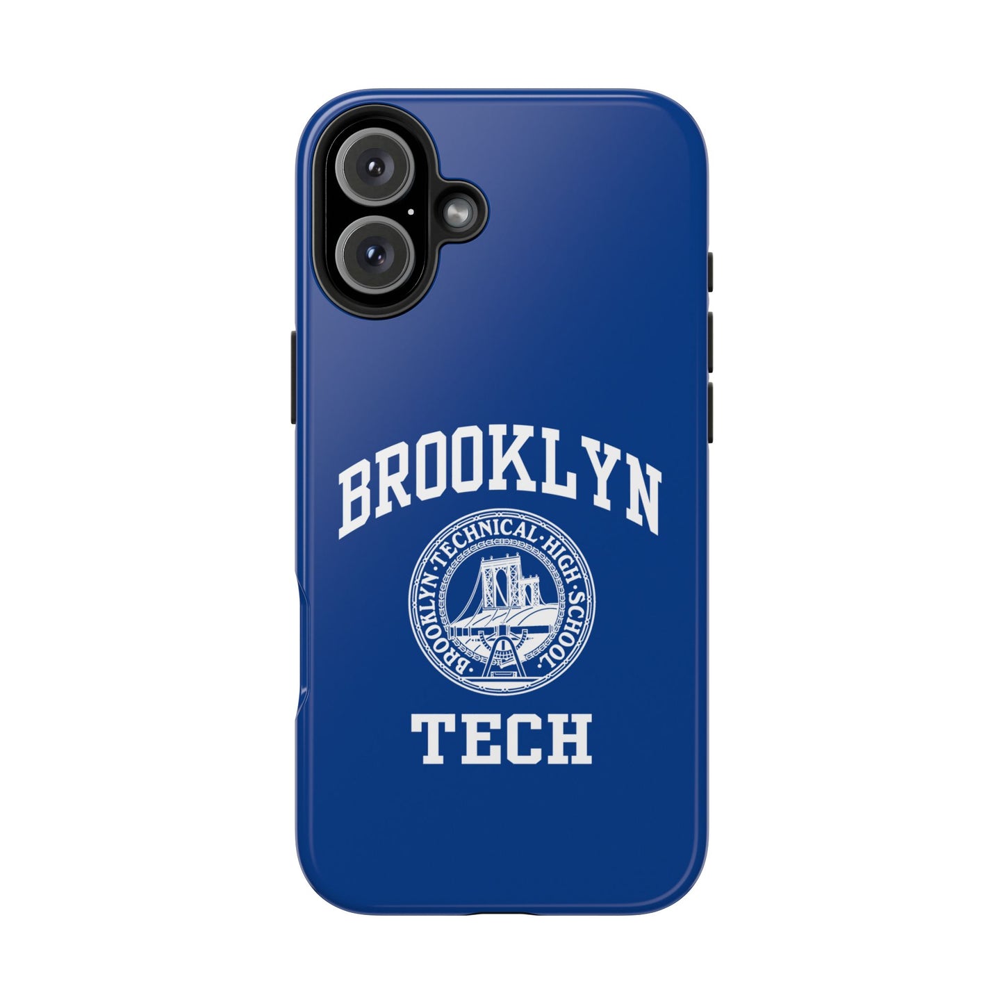 Brooklyn Tech Classic Logo - Tough Phone Cases - Navy blue with white graphics