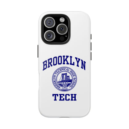 Brooklyn Tech Classic Logo - Tough Phone Cases - White with navy-blue graphic