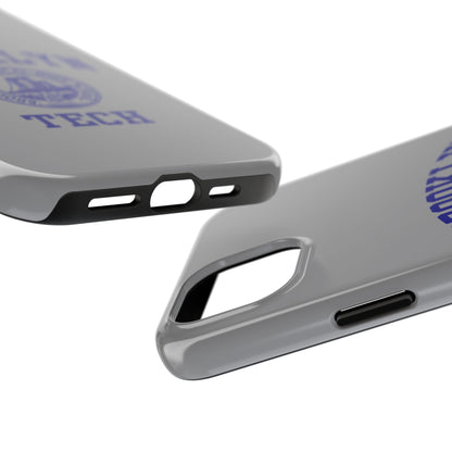 Brooklyn Tech Classic Logo - Tough Phone Case - Grey with Navy-Blue graphics