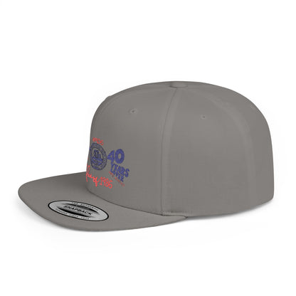 Class of 1986 40th Reunion Flat Bill Snapback - Navy logo
