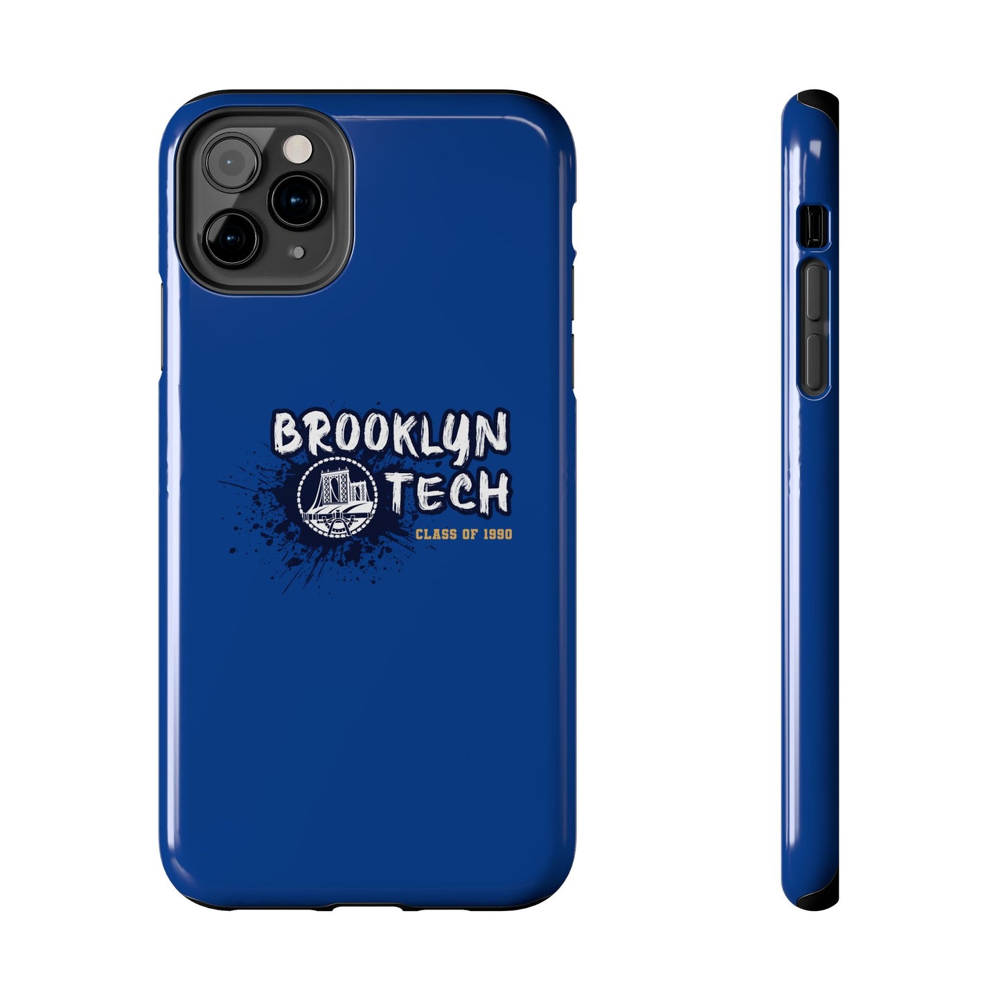 Class Of 1990 Commemorative Tough Phone Cases - Gold Font With Dark Blue Background