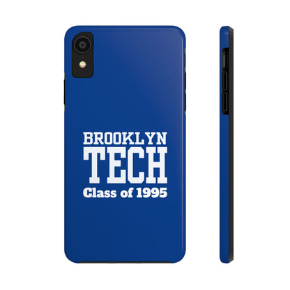 Brooklyn Tech Class of 1995 Tough Phone Case - Blue with white graphics