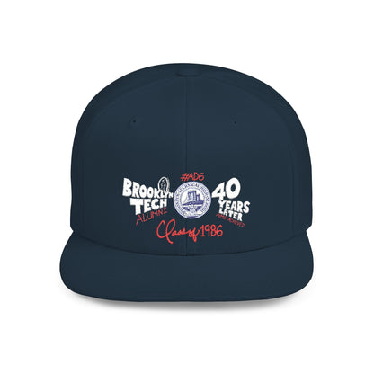 Class of 1986 40th Reunion Flat Bill Snapback Hat - White logo