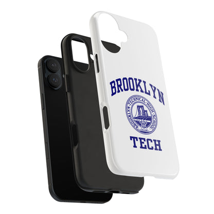 Brooklyn Tech Classic Logo - Tough Phone Cases - White with navy-blue graphic