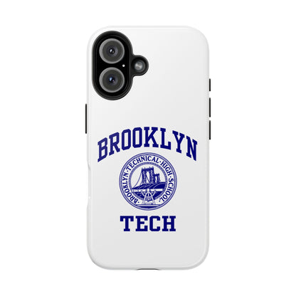 Brooklyn Tech Classic Logo - Tough Phone Cases - White with navy-blue graphic