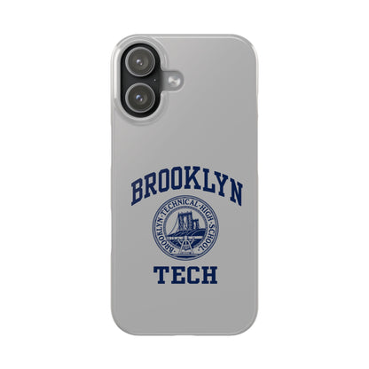 Brooklyn Tech Slim Phone Case - Grey with Navy-Blue Logo