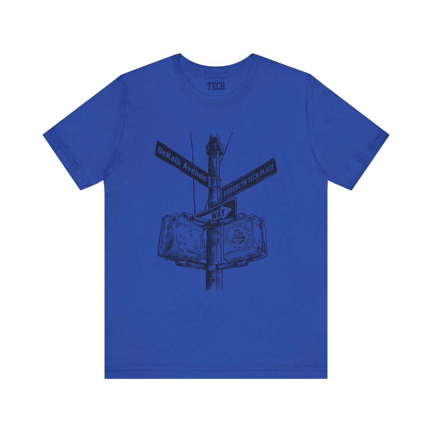Boutique - DeKalb Ave & Brooklyn Tech Pl - Men's Jersey Short Sleeve T-Shirt - Black Graphic