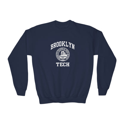 Family - Classic Brooklyn Tech Logo - Youth Crewneck Sweatshirt