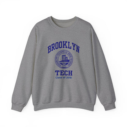 Brooklyn Tech Classic Logo - Men's Heavy Blend™ Crewneck Sweatshirt - Class of 2018