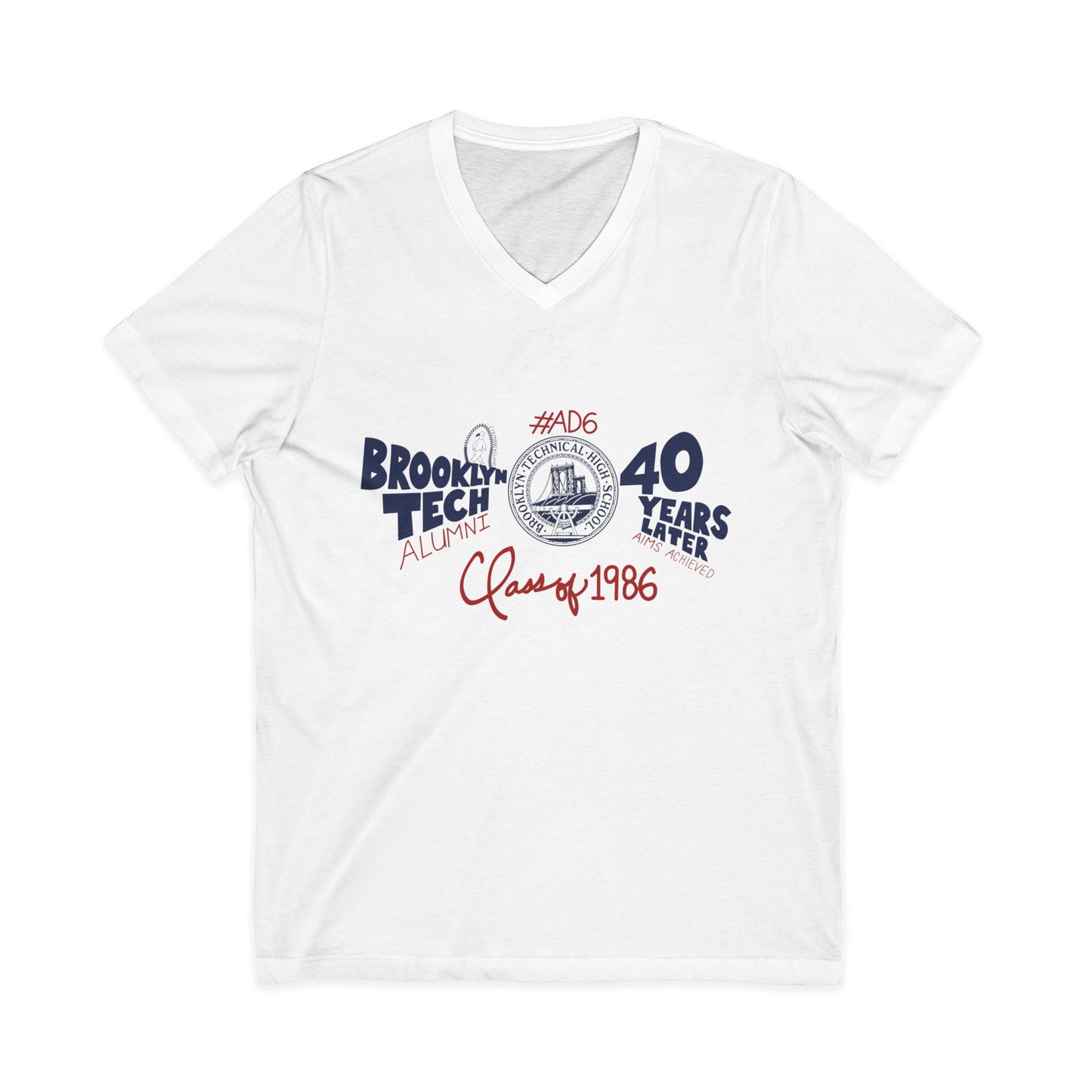 Class of 1986 Commemorative Unisex Jersey Short Sleeve V-Neck T-Shirt