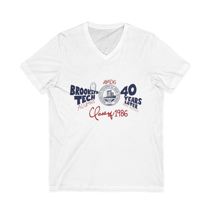 Class of 1986 Commemorative Unisex Jersey Short Sleeve V-Neck T-Shirt
