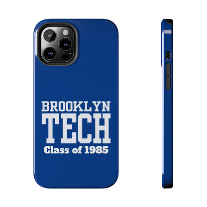 Brooklyn Tech Class Of 1985 Tough Phone Case - Navy-Blue With White Graphics